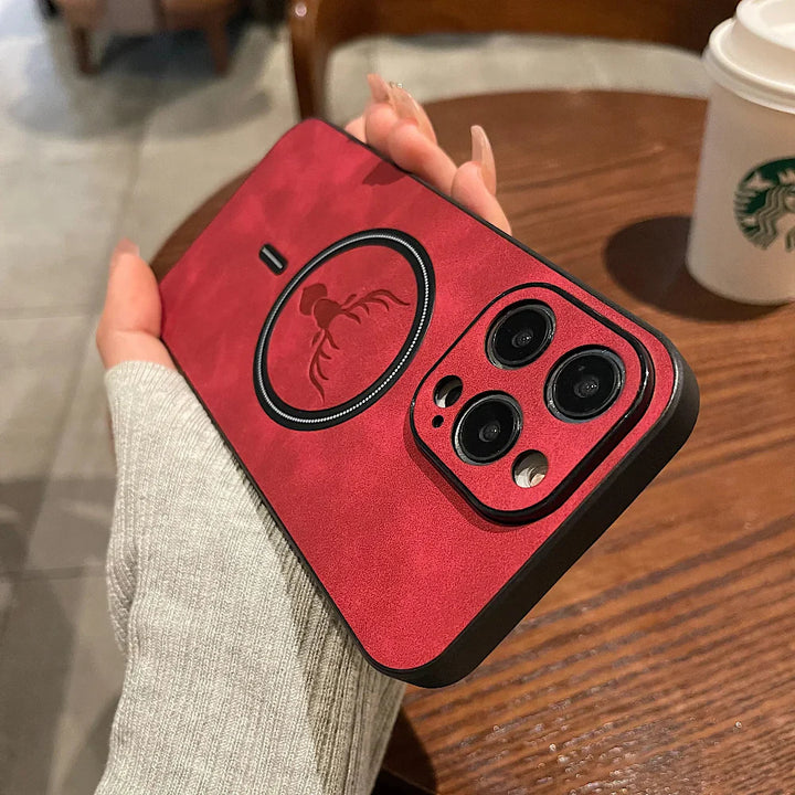 Magnetische Schutzhülle fra Leder fürs Handy