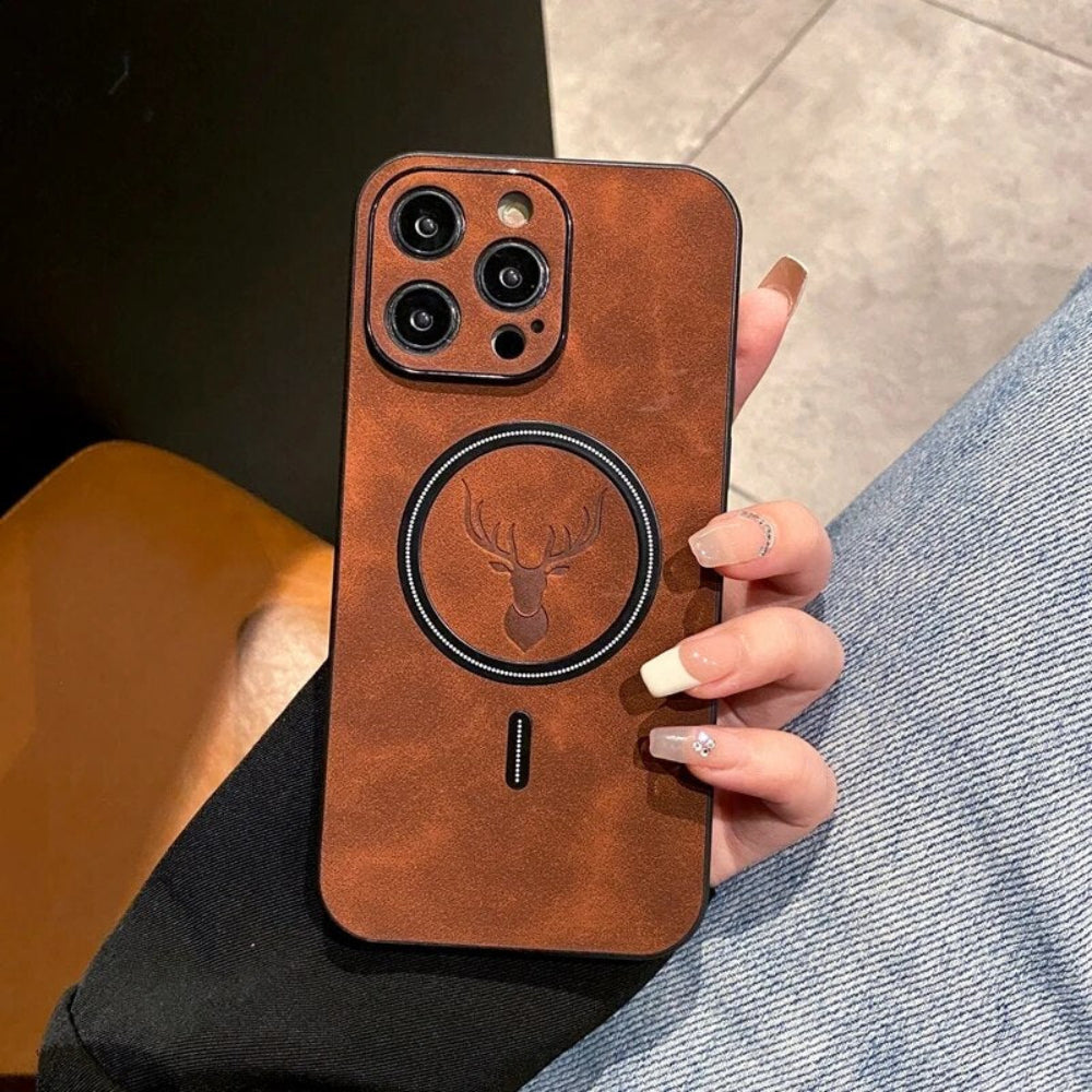Magnetische Schutzhülle fra Leder fürs Handy
