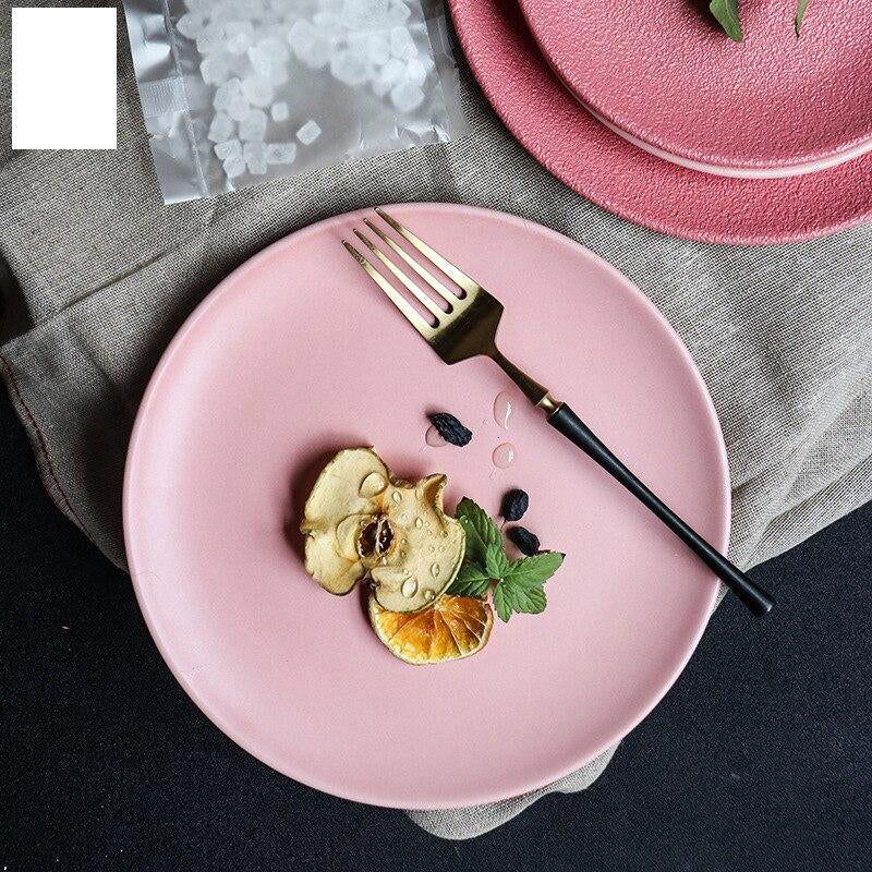 Macaron Biff Tallerken Rosa Keramikk Vestlig Tallerken Kreativ Dessert Tallerken | Skanto