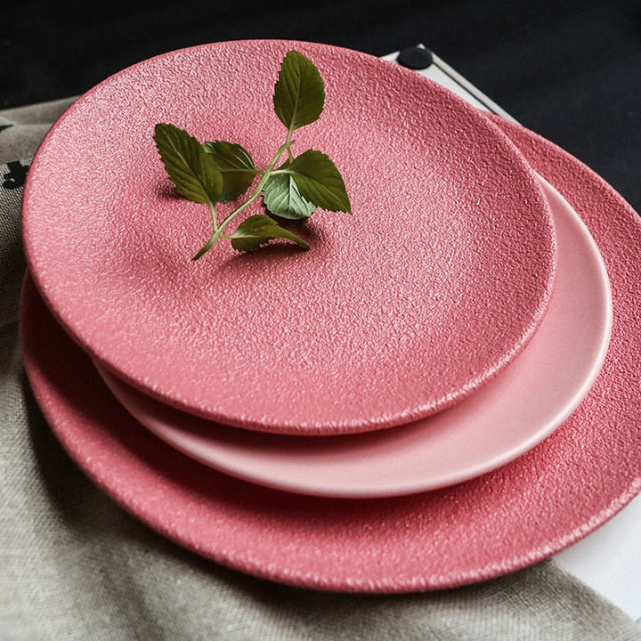 Macaron Biff Tallerken Rosa Keramikk Vestlig Tallerken Kreativ Dessert Tallerken | Skanto