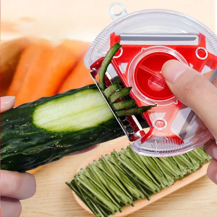 Magic Trio Rustfritt Stål Klinge Skreller Skiver Reber Julienne Cutter | Skanto