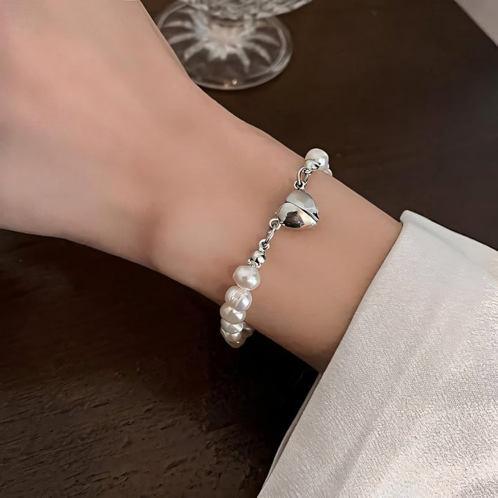 Skanto | Magnetisk Hjerte Perle Choker Halskjede og Armbånd