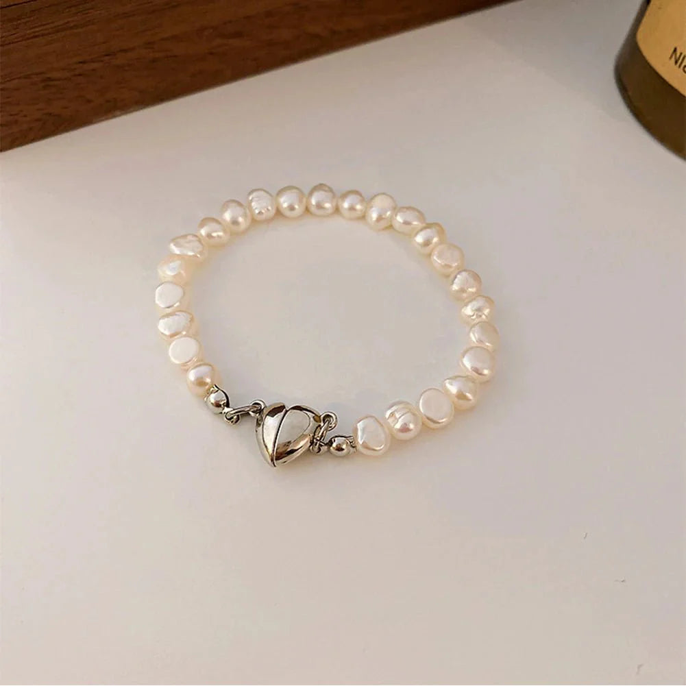 Skanto | Magnetisk Hjerte Perle Choker Halskjede og Armbånd