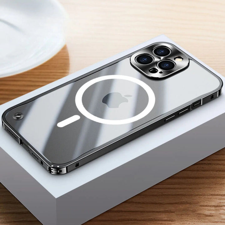 Luksuriøst MagSafe-deksel i metall til iPhone Pro Max – Slankt og stilig design med maksimal dekning
