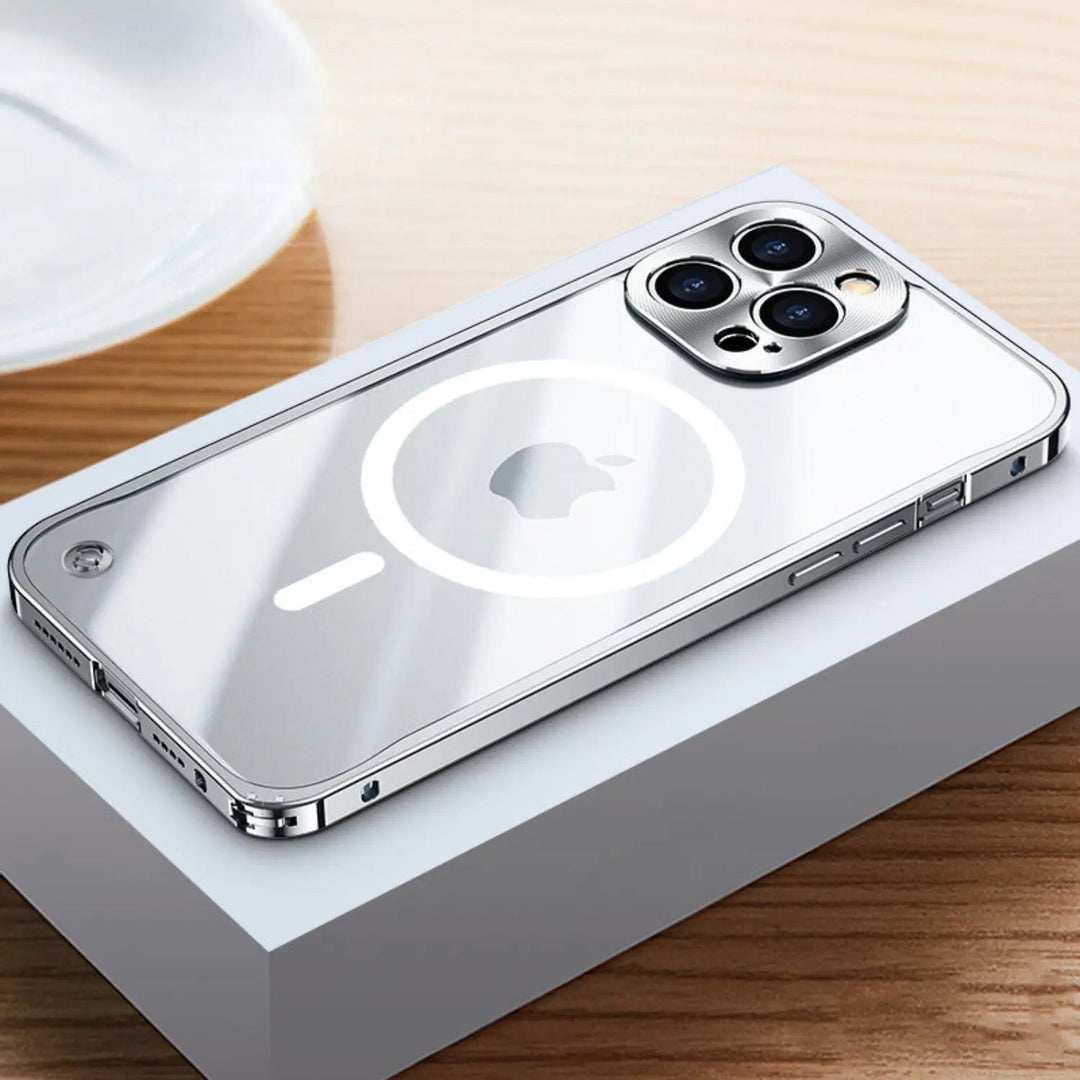 Luksuriøst MagSafe-deksel i metall til iPhone Pro Max – Slankt og stilig design med maksimal dekning
