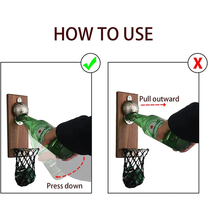 Magnetisk rustfritt stål basketball flaskeåpner tre øl åpner | Skanto
