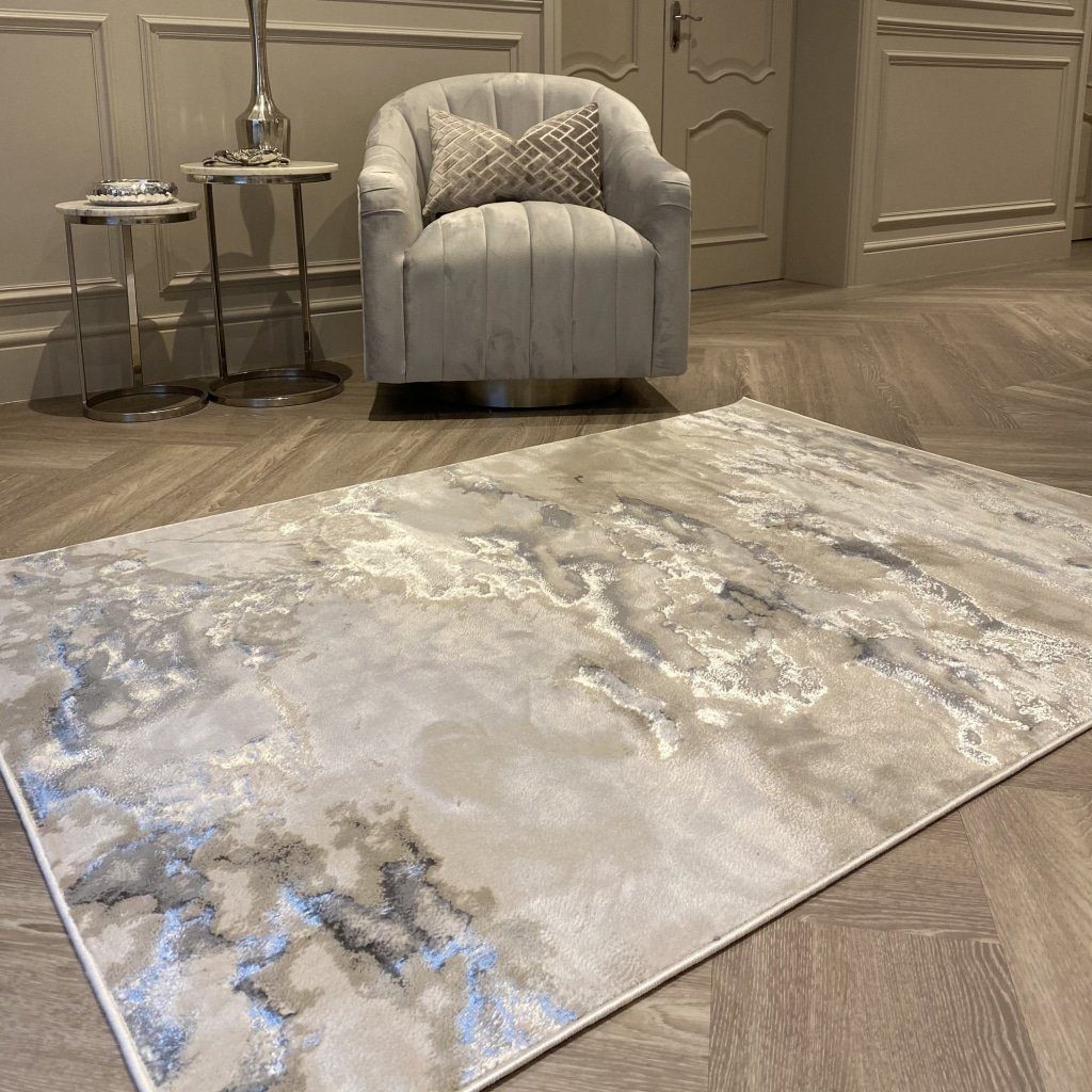 Norvo | Elegance of marble rug Maia i nyanser av grått og sølv!