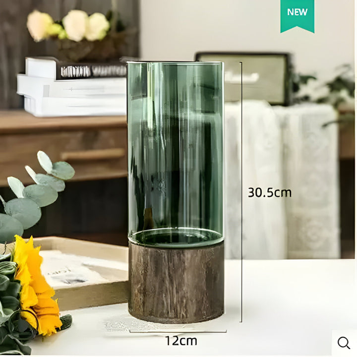 TranquilSkantooom Vase – Europeisk Hydroponics Tre og Glass Vase | Skanto