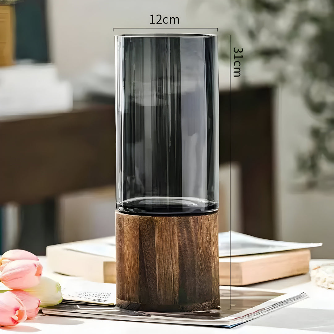 TranquilSkantooom Vase – Europeisk Hydroponics Tre og Glass Vase | Skanto