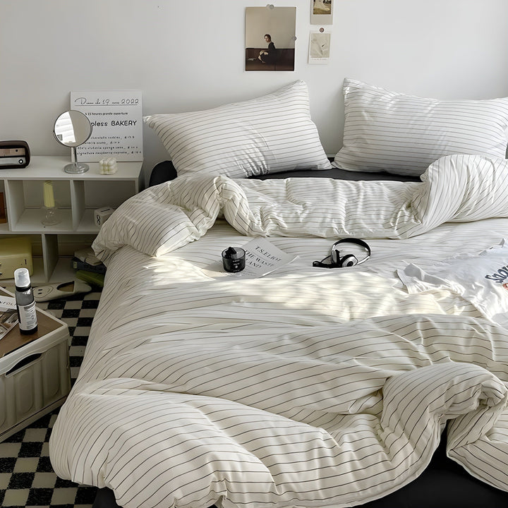 PureLoom Sengetøy Sett - Moderne hudvennlig sengetøysett (1 dyne + 1 flatt ark + 2 putetrekk) | Skanto