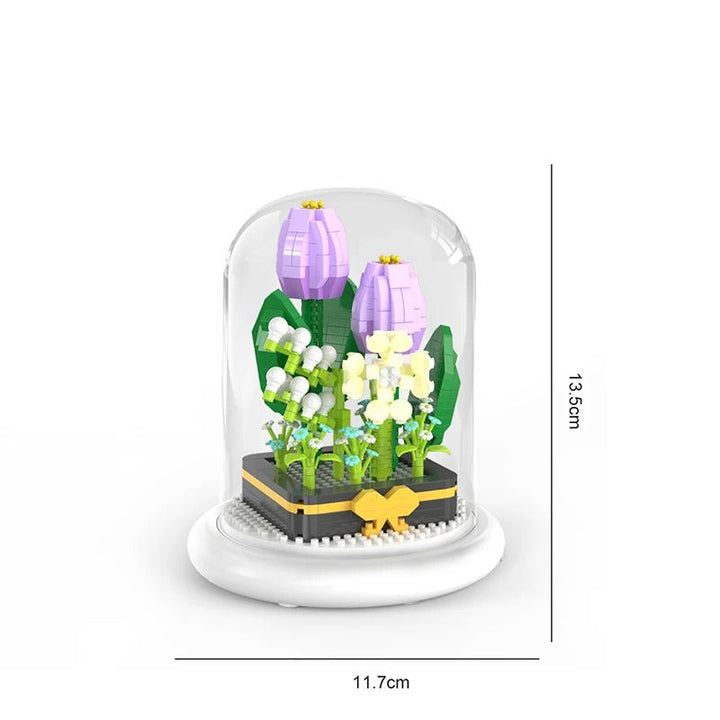 Skanto | Elegant byggekloss blomst i et glass