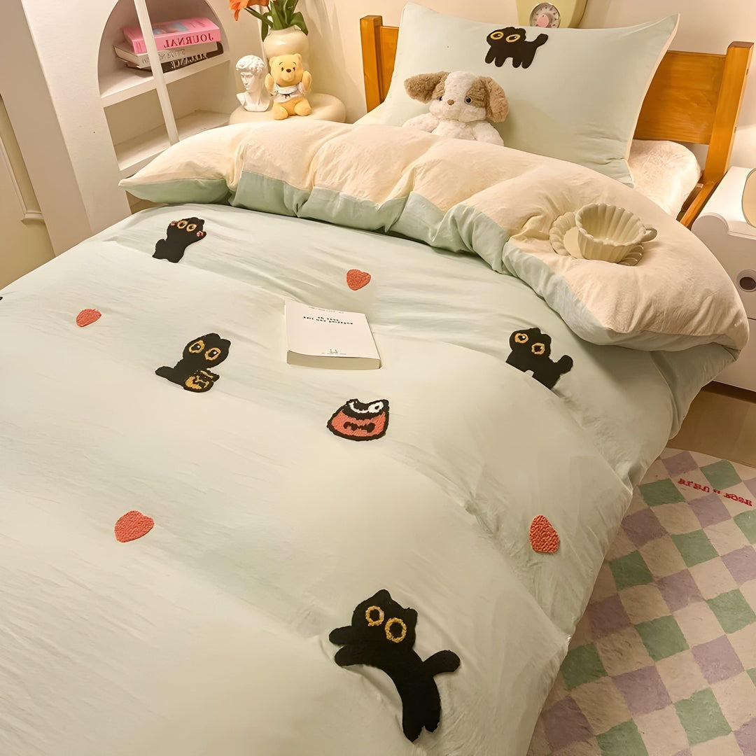 CloudComfort Sengetøy Sett - Komfortabelt og Hudvennlig Lucky Cat Sengetøy | Skanto