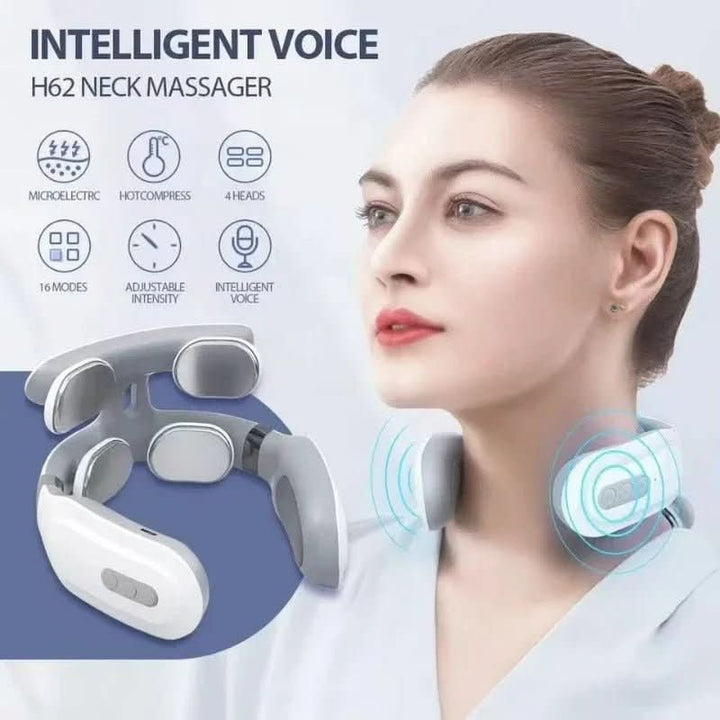 Skanto | 4-in-1 Nackenmassagegerät | Wärme- und Vibrationsfunktion | Weiß