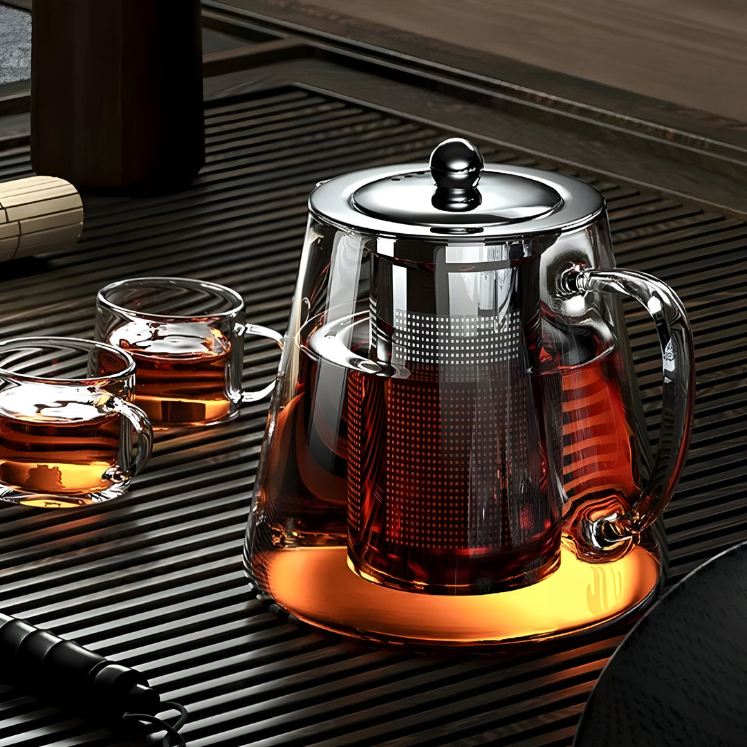 CrystalBrew Cup - Varmeresistent glass med rustfritt stålfilter | Skanto