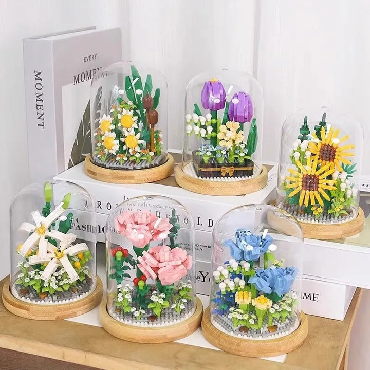 Skanto | Elegant byggekloss blomst i et glass