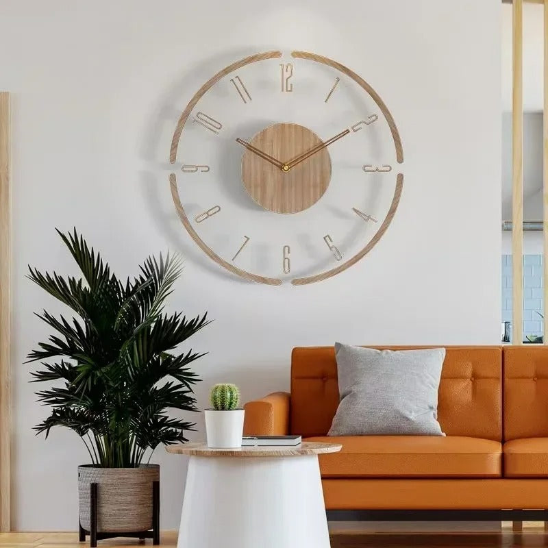 Nordisk Treveggklokke – Tidløs Minimalisme | Skanto