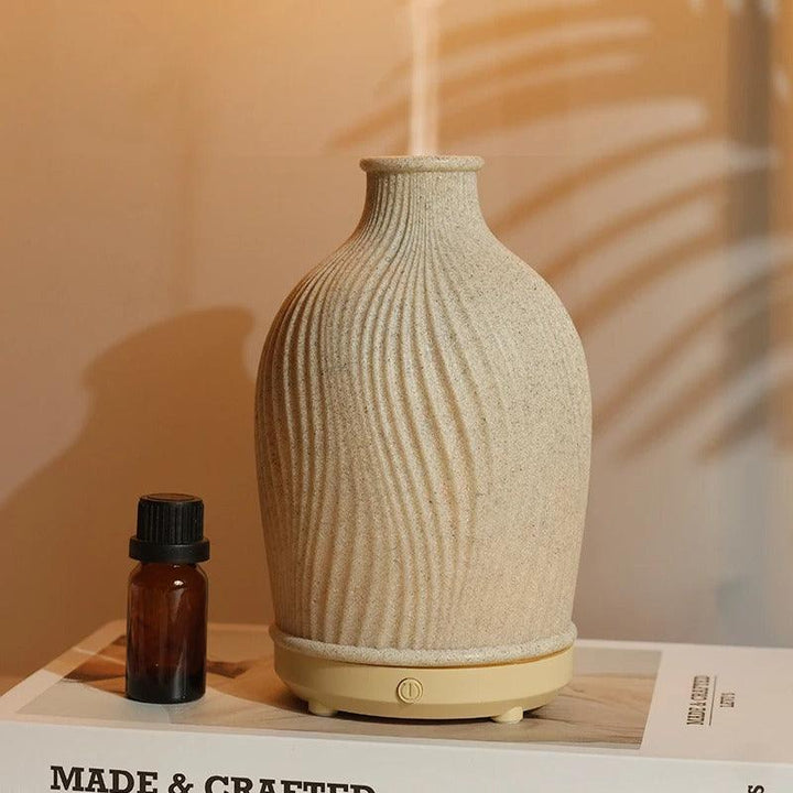 formet ultrasonisk aroma diffuser – Elegant aroma diffuser med beroligende LED-belysning Skanto