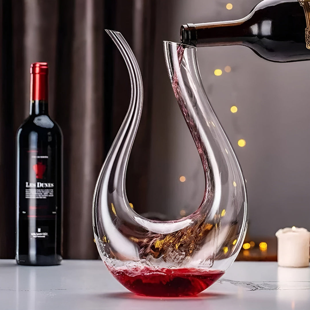 Vinkaraffel med aerator - HåndSkantoåst og stilig - 1500 ml for bar og hjem - Skantoyfritt glass | Skanto