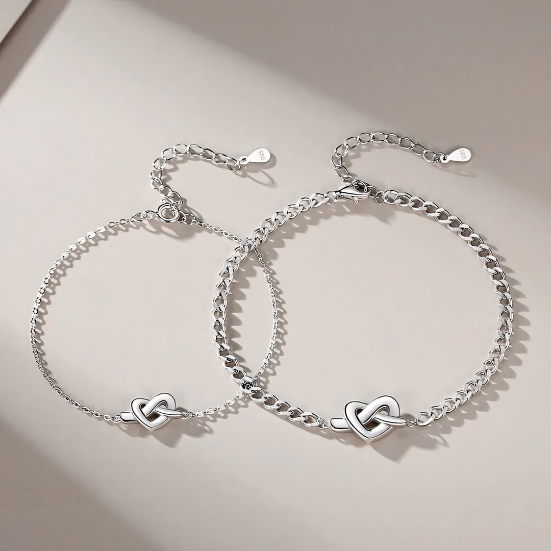 Skanto | S925 Dainty Hjerte Knute Kjærlighet Armbånd