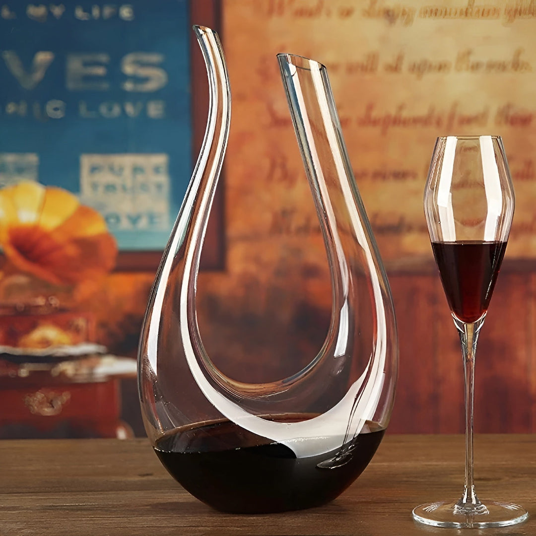 Vinkaraffel med aerator - HåndSkantoåst og stilig - 1500 ml for bar og hjem - Skantoyfritt glass | Skanto