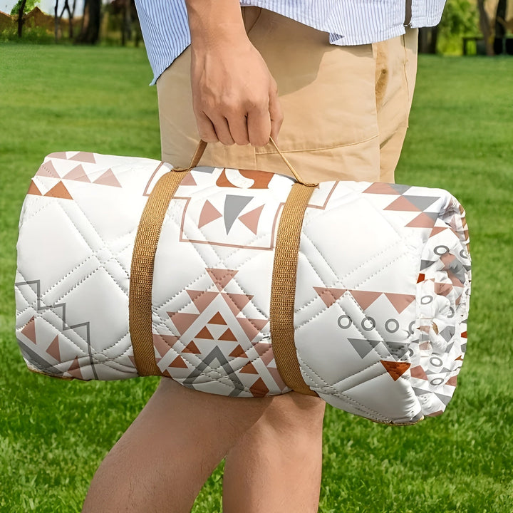 Picnic teppe med rutet mønster – Vanntett & Foldbar | Ideell for Park, Strand & Camping | Skanto