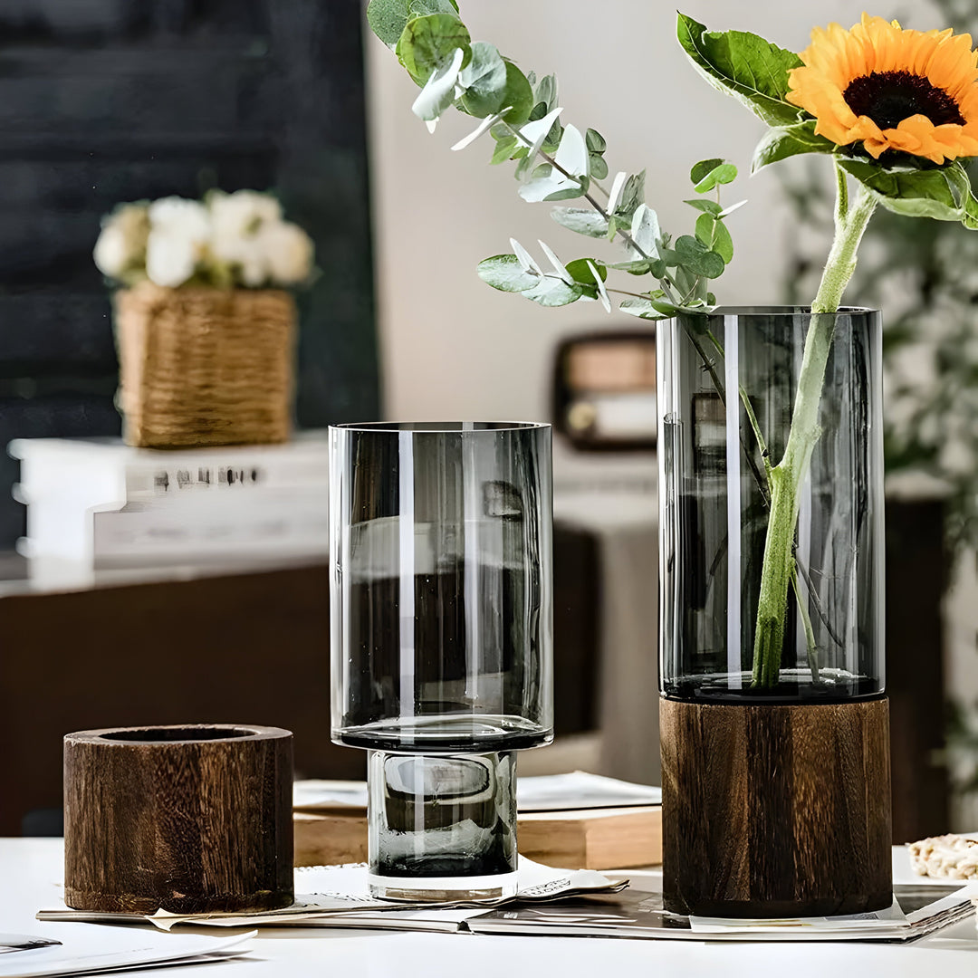 TranquilSkantooom Vase – Europeisk Hydroponics Tre og Glass Vase | Skanto