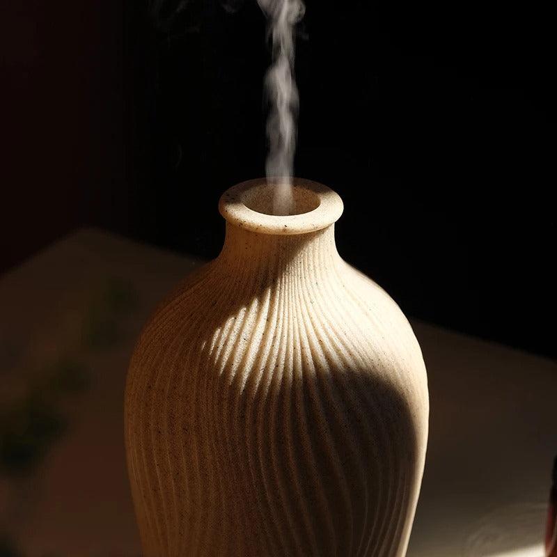 formet ultrasonisk aroma diffuser – Elegant aroma diffuser med beroligende LED-belysning Skanto