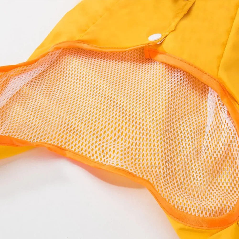 Niedlicher Ganzkörper-Regenmantel für Hunde im Bären-Design med reflekterende Sicherheitsmerkmalen