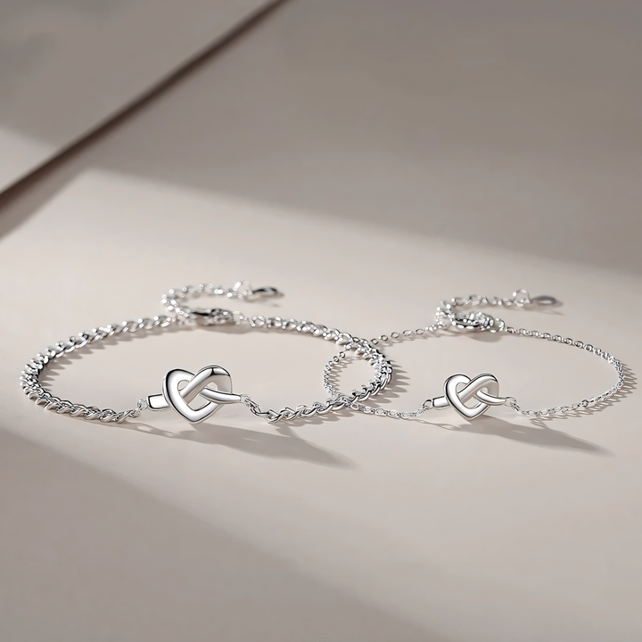 Skanto | S925 Dainty Hjerte Knute Kjærlighet Armbånd