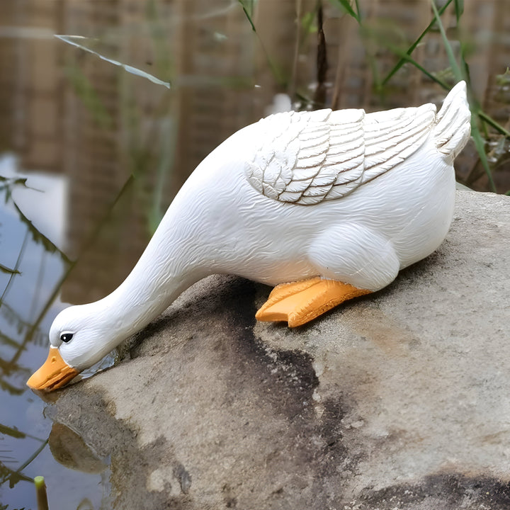 PuddlePals-skulptur – and- og gåsefigur i landlig stil