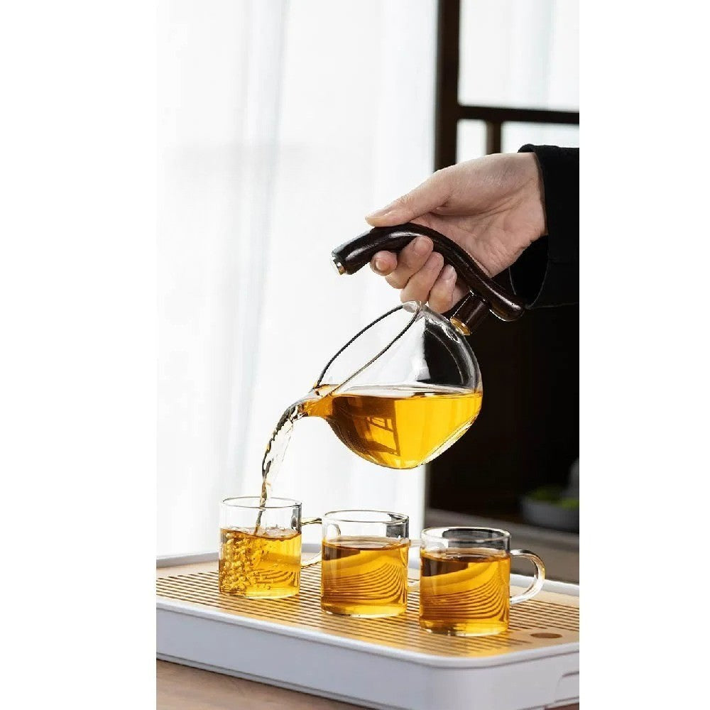 Glass-tesett med magnetisk flyt – halvautomatisk kanne, varmebestandig og elegant