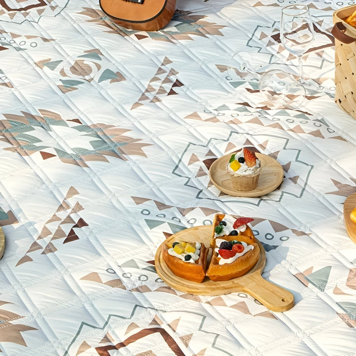 Picnic teppe med rutet mønster – Vanntett & Foldbar | Ideell for Park, Strand & Camping | Skanto