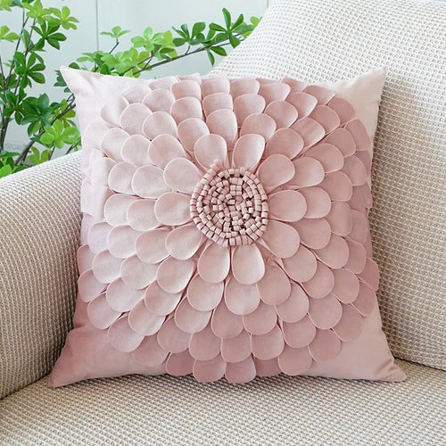 Rosa putetrekk med blomsterdesign – Dekorativt putetrekk for stue og barnerom | Skanto