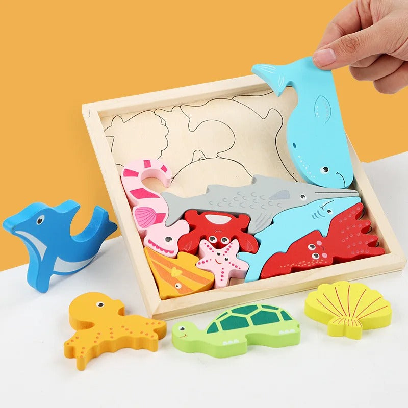 Skanto | WoodlandPuzzle - Hvordan passer formene inn i rammen? - Formpuzzle
