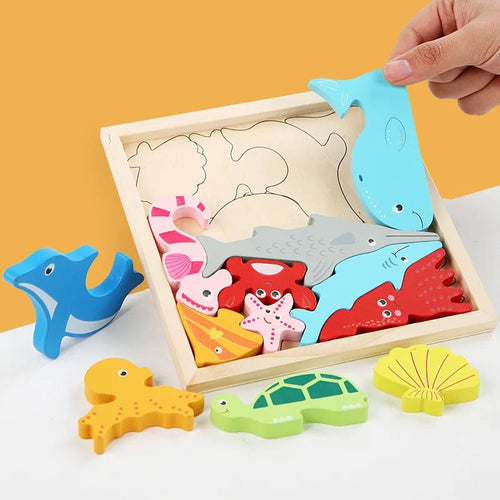 Skanto | WoodlandPuzzle - Hvordan passer formene inn i rammen? - Formpuzzle