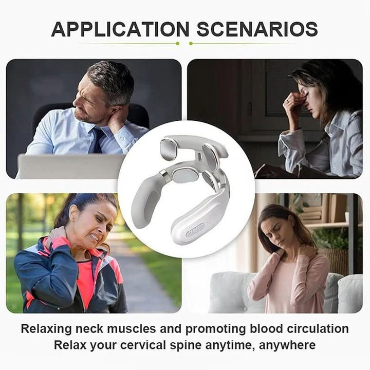 Skanto | 4-in-1 Nackenmassagegerät | Wärme- und Vibrationsfunktion | Weiß