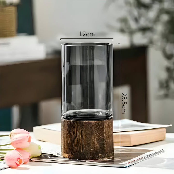 TranquilSkantooom Vase – europeisk hydroponisk vase laget av tre og glass