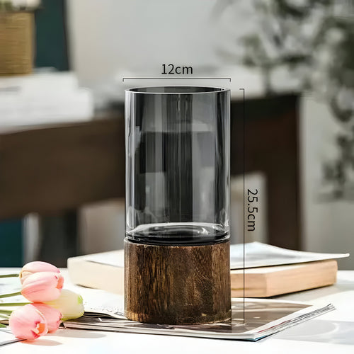TranquilSkantooom Vase – europeisk hydroponisk vase laget av tre og glass