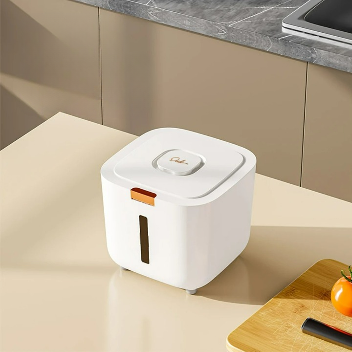 StockClick – Lufttett dispenserboks med målebeger for ris og korn (5 eller 10 kg) | Skanto