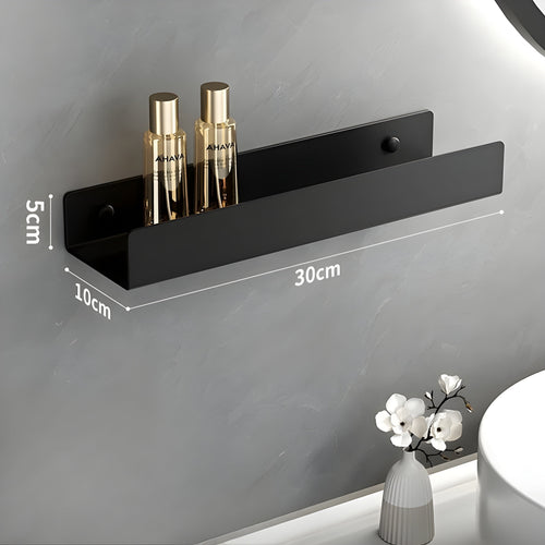Svart Badekarmhylle – Moderne Design med Håndkleholder | Praktisk Oppbevaring for Badet | Skanto