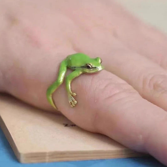 Norvo | Leken Mini Frosk Justerbar Ring For Unik Stil