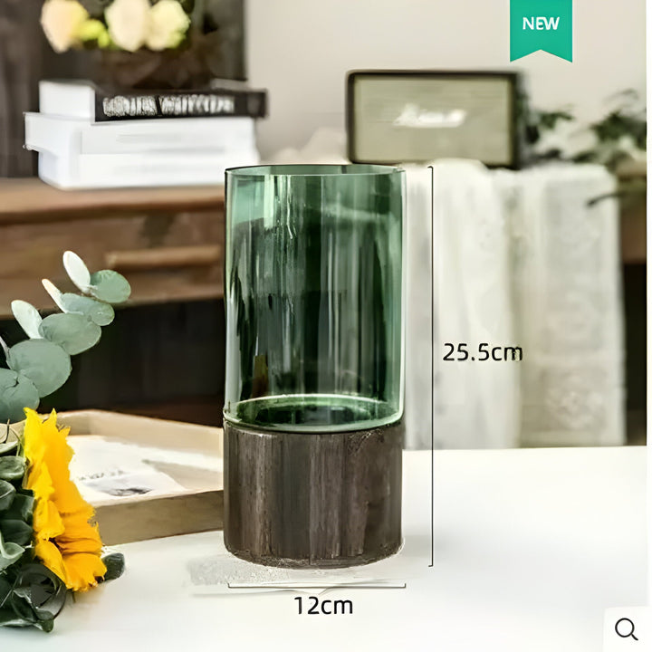 TranquilSkantooom Vase – Europeisk Hydroponics Tre og Glass Vase | Skanto