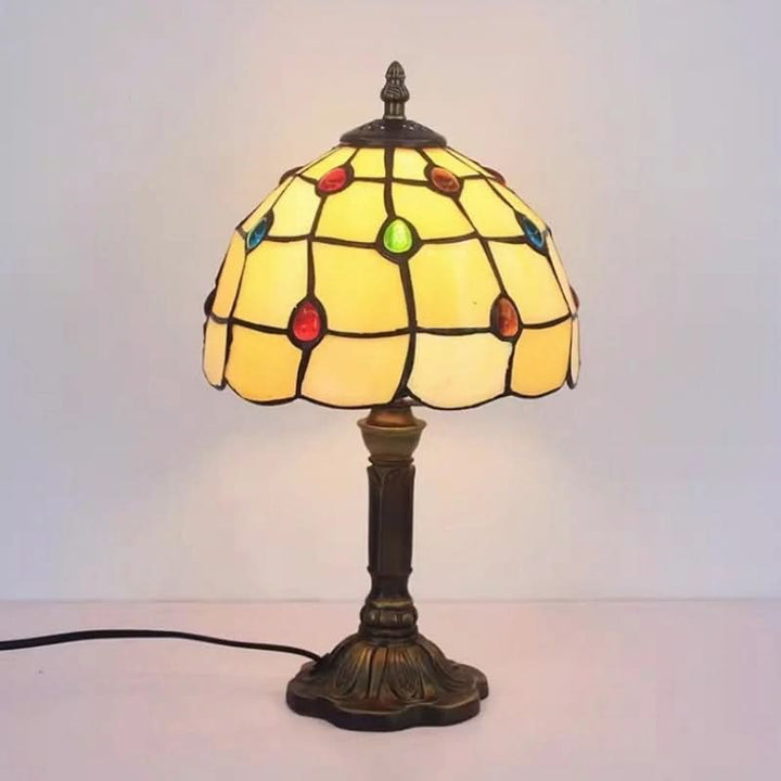 Skanto | Retro Baroque Tiffany Glass LED Bordlampe E27