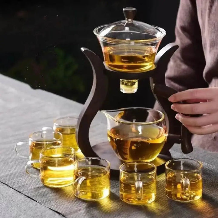 Glass-tesett med magnetisk flyt – halvautomatisk kanne, varmebestandig og elegant