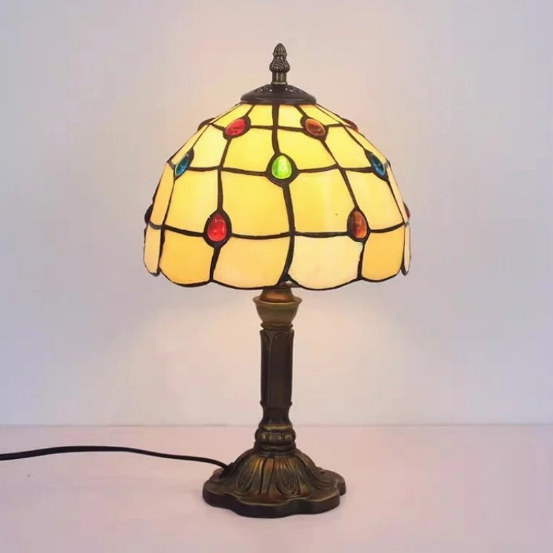 Skanto | Bordlampe LED Barokk Retro E27 - Vintage Tiffany Glass