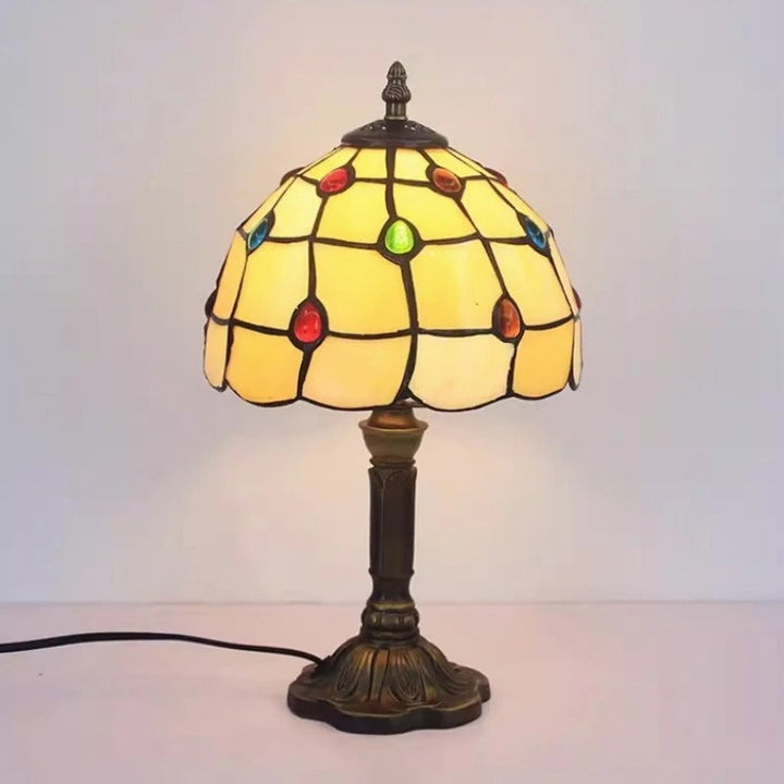 Skanto | Bordlampe LED Barokk Retro E27 - Vintage Tiffany Glass