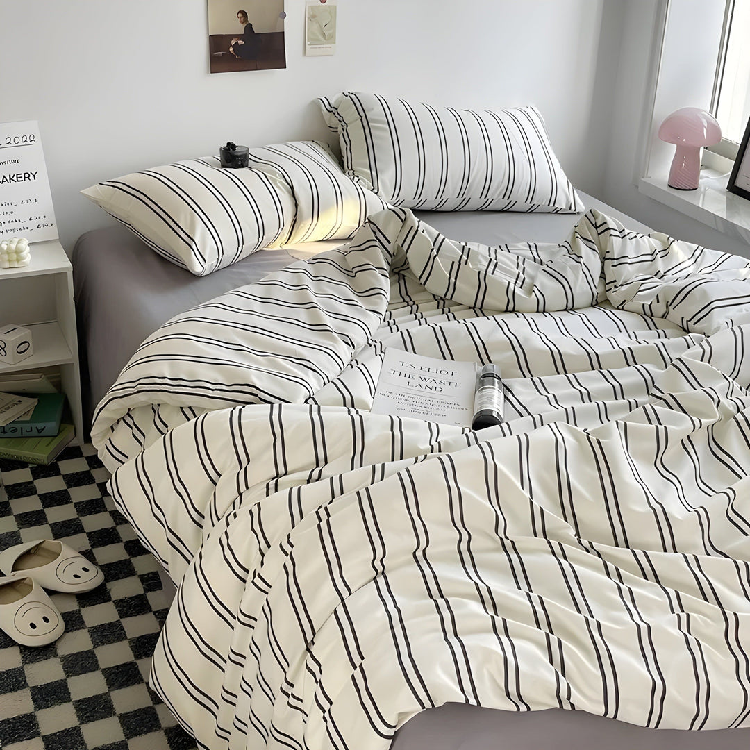PureLoom Sengetøy Sett - Moderne hudvennlig sengetøysett (1 dyne + 1 flatt ark + 2 putetrekk) | Skanto
