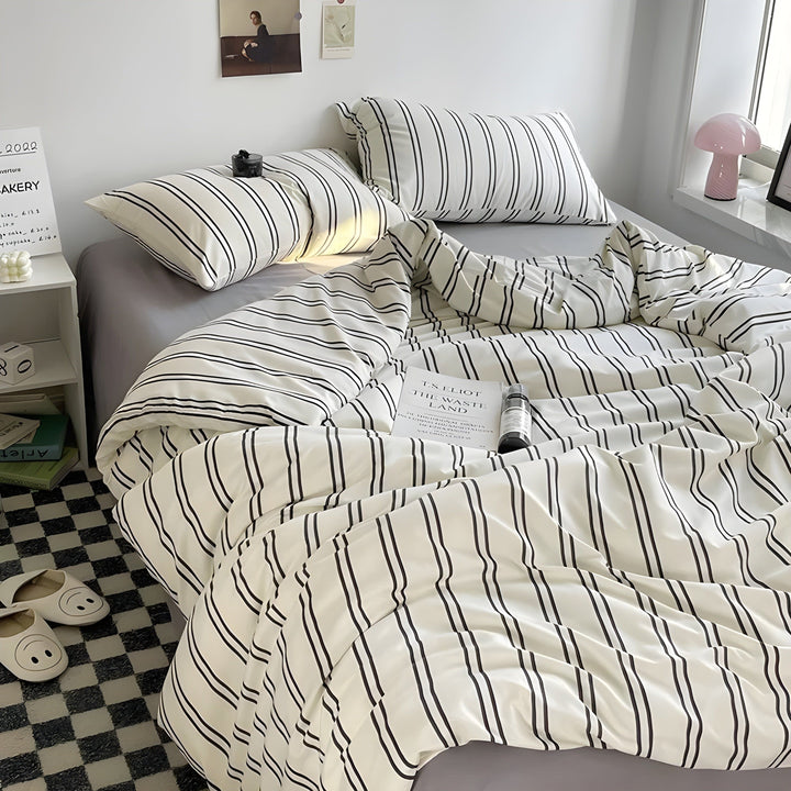 PureLoom Sengetøy Sett - Moderne hudvennlig sengetøysett (1 dyne + 1 flatt ark + 2 putetrekk) | Skanto