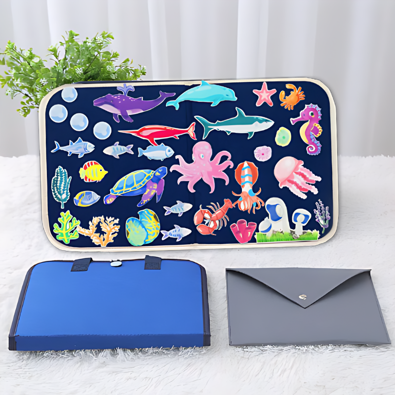 Norvo | Montessori Filt | Rolig lek - Læringsrik Busy Board med Filt Dyr for Barn