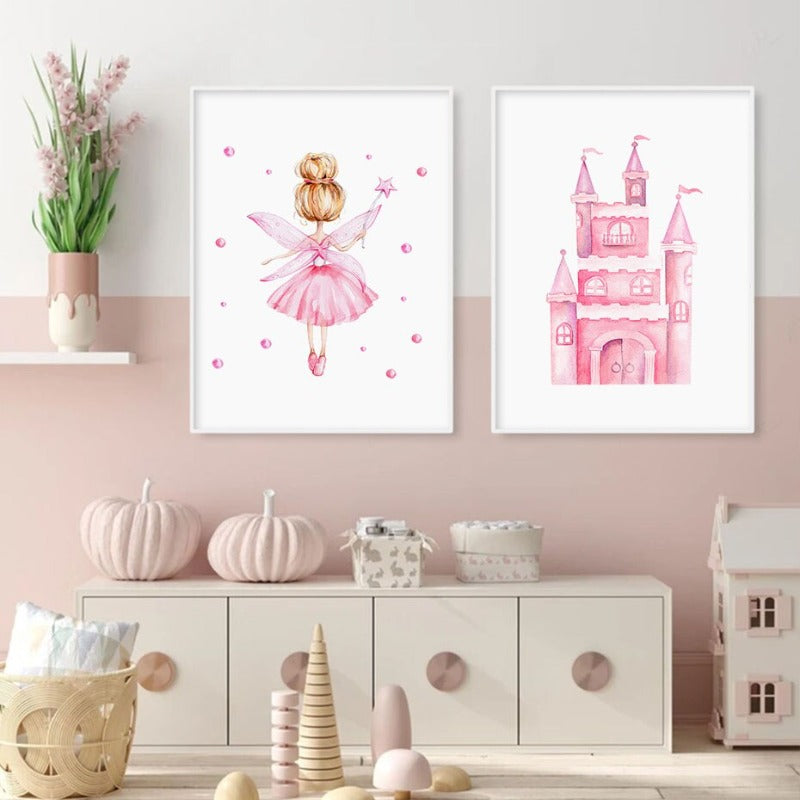 Prinsessesslott i Rosa - Lerretsbilde